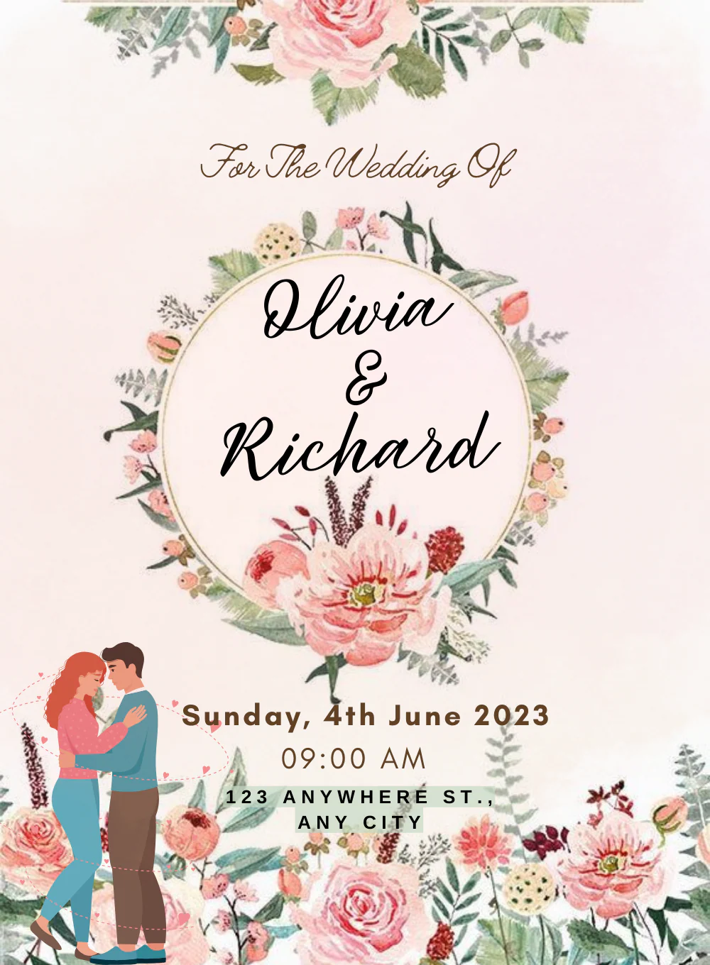 Floral Background Floral Wedding Invitations-AAFWI021 - Image 2