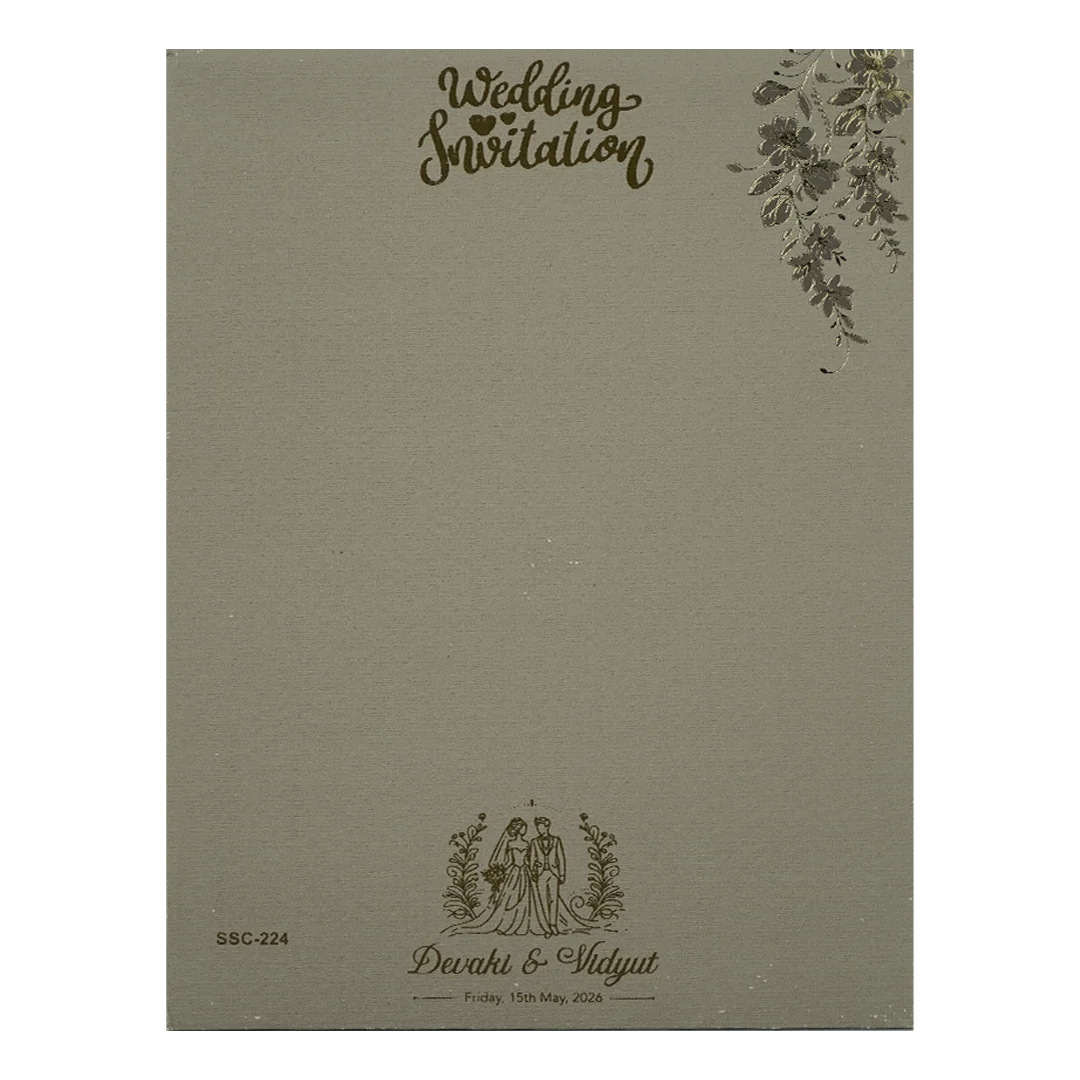 Gazebo Floral Gold Padded Wedding Card-KSSC2240 - Image 4