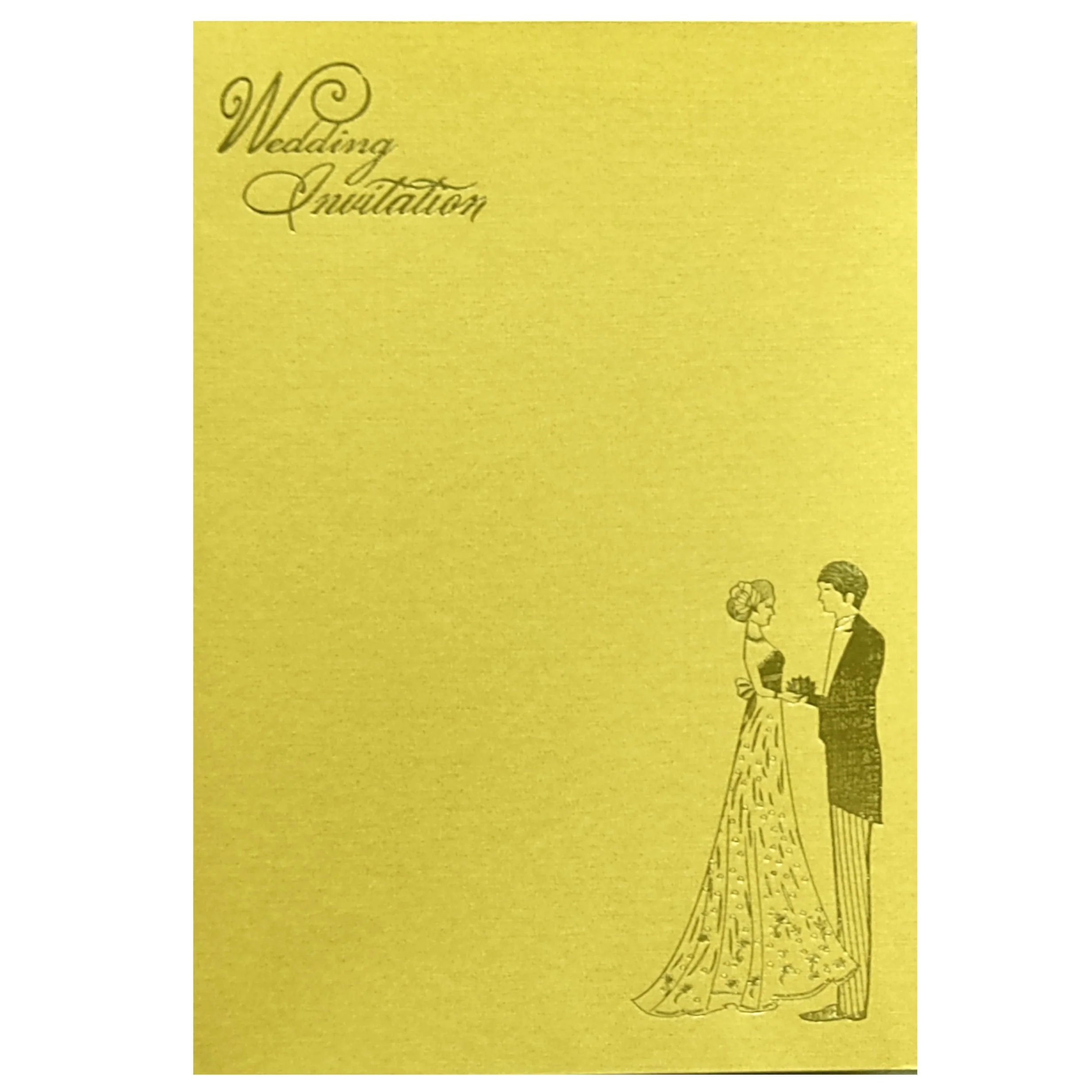 Gold Bride Groom Wedding Card-KNCP827G - Image 3
