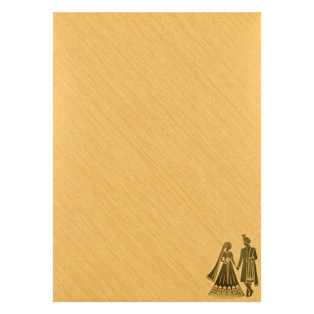 Gold Door Style Bride Groom Wedding Card-KNCM045G - Image 4