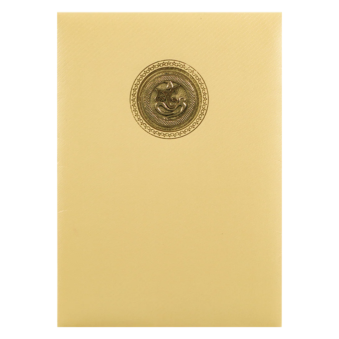 Gold Foiling Floral elephant design Wedding Card - KNKTC039 - Image 4