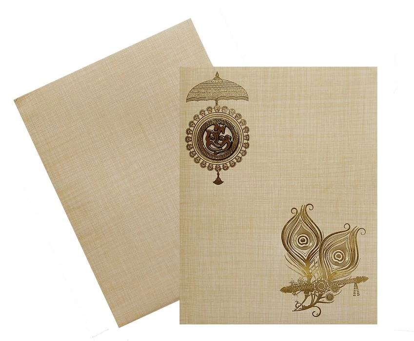 Sandal Jumbo Metallic Peacock Feather And Ganesha Sticker-KNK50151 - Image 2