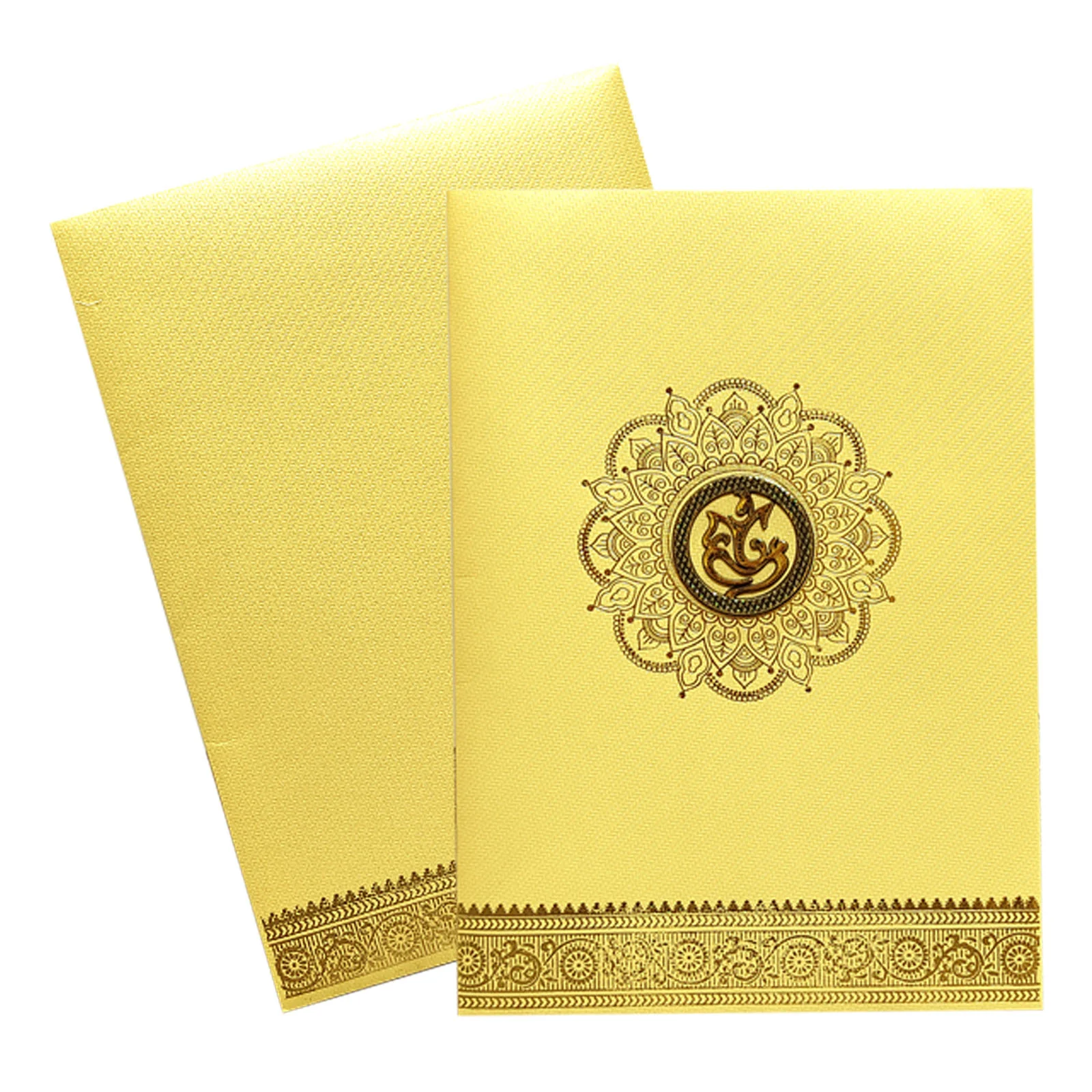 Gold Ganesha Foil Invitation Card-KNKTG026 - Image 2