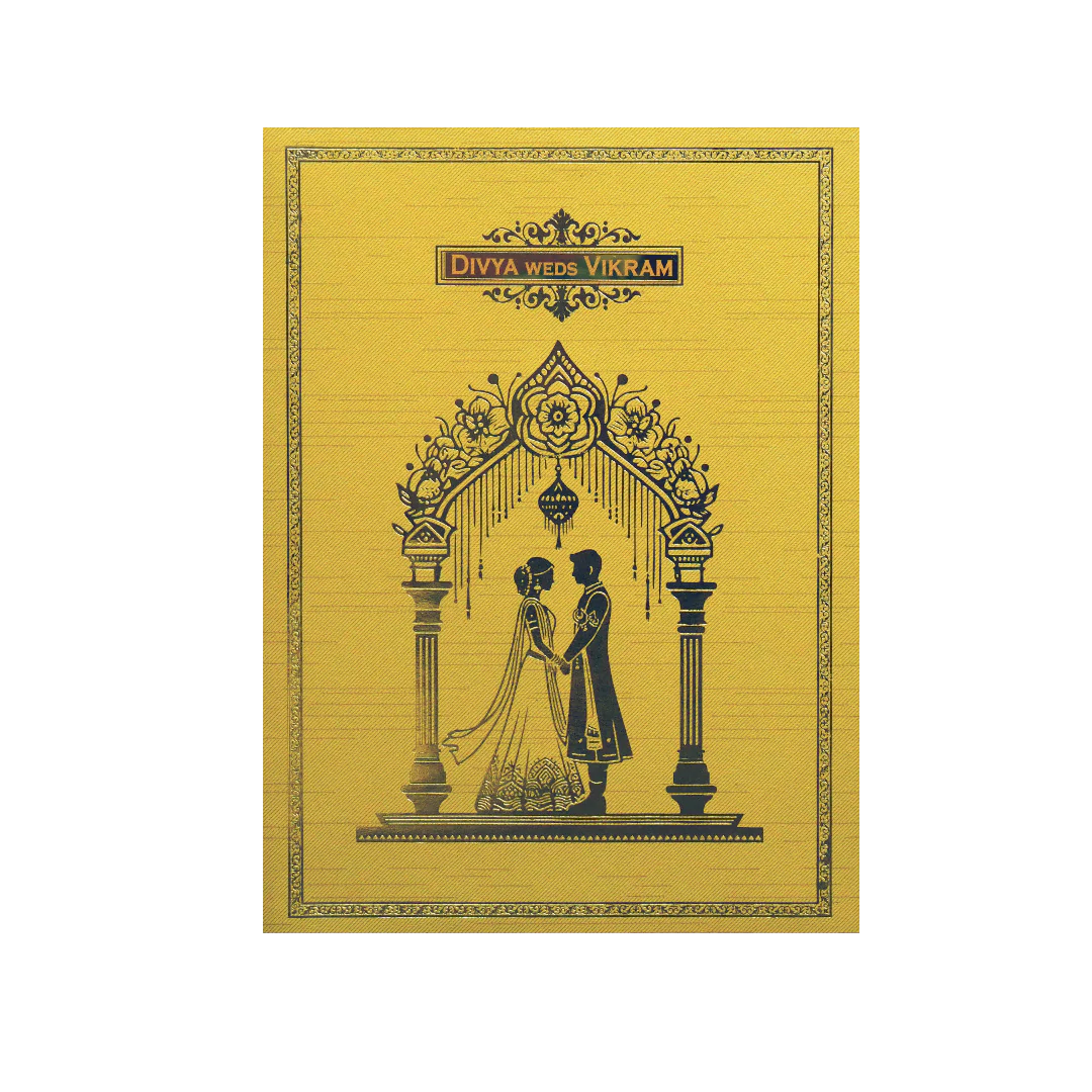 Gold Metallic Wedding Nameplate Invitation Card-KNRM7081G - Image 2