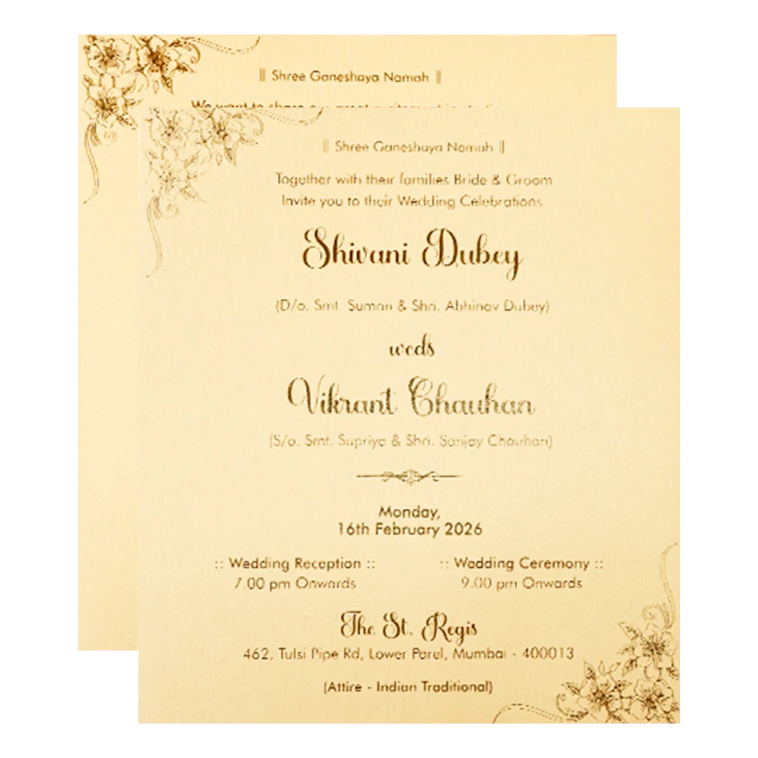 Gold Monogram Padded Wedding Card-KSI64450 - Image 5