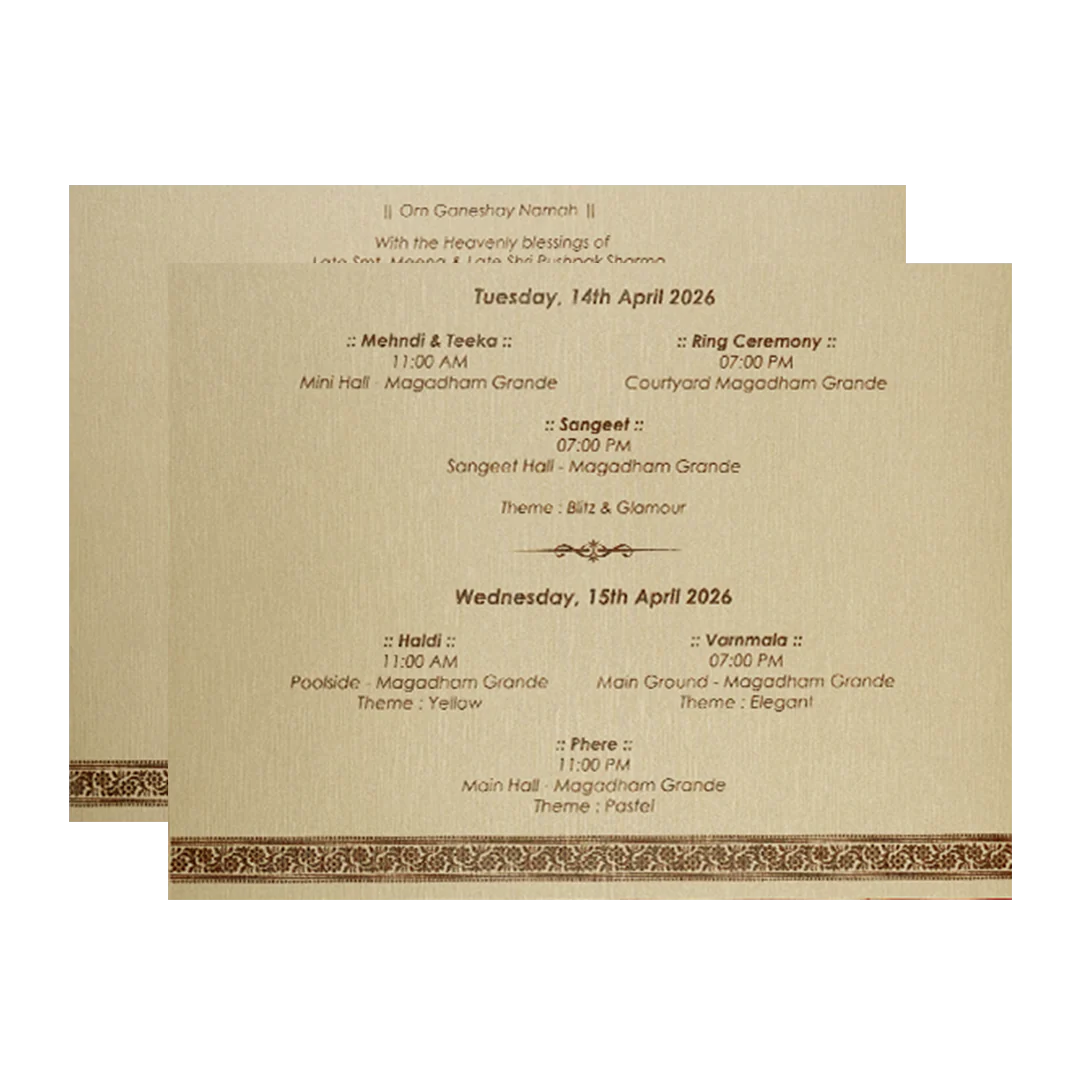 Gold Oval Monogram Padded Wedding Card-KSI64320 - Image 5