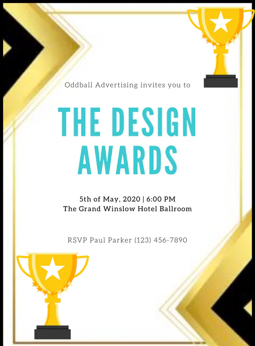 Gold Geometric AWARDS Invitation-AAONY012 - Image 2