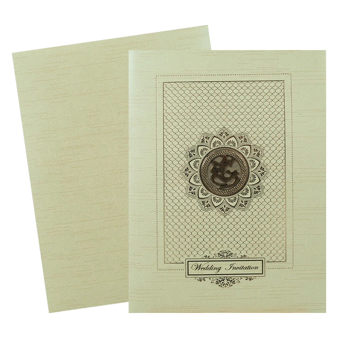 Green Gold Foiled Floral Wedding Card-KNRM7085N - Image 2