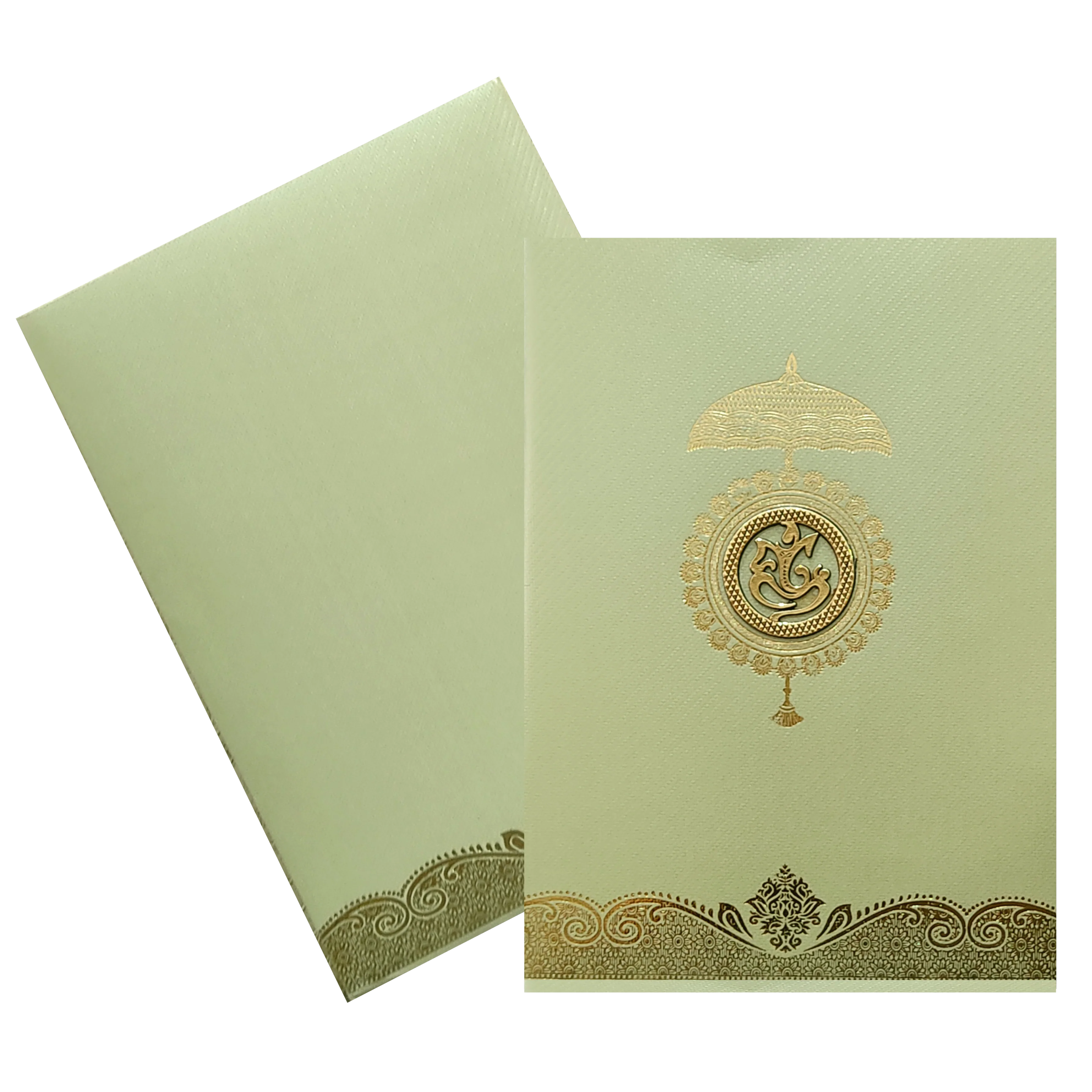 Green Traditional Invitation Card-KNKTGN024 - Image 2
