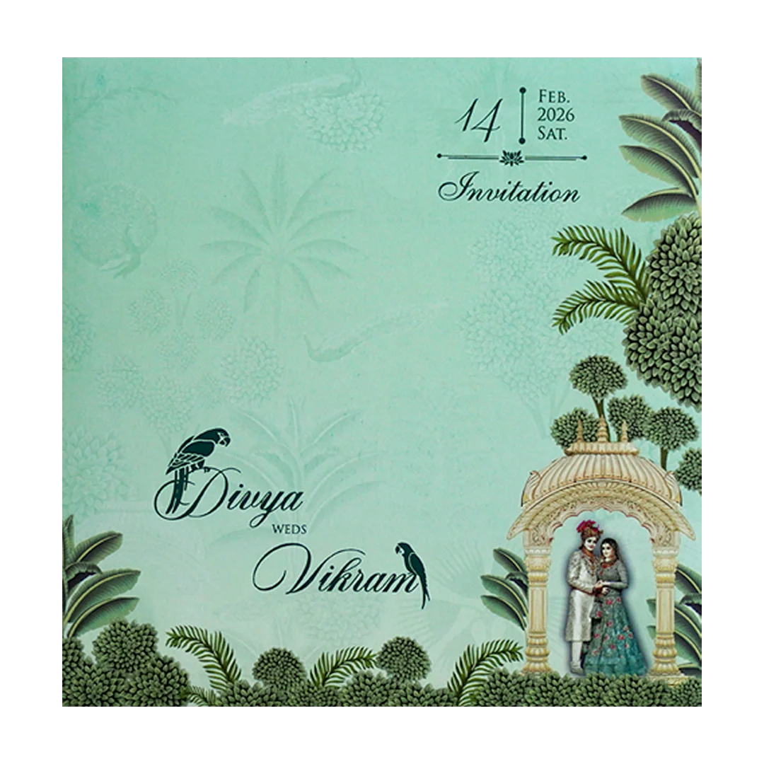 Green Traditional Nameplate Invitation Card-KNSN6705G - Image 4