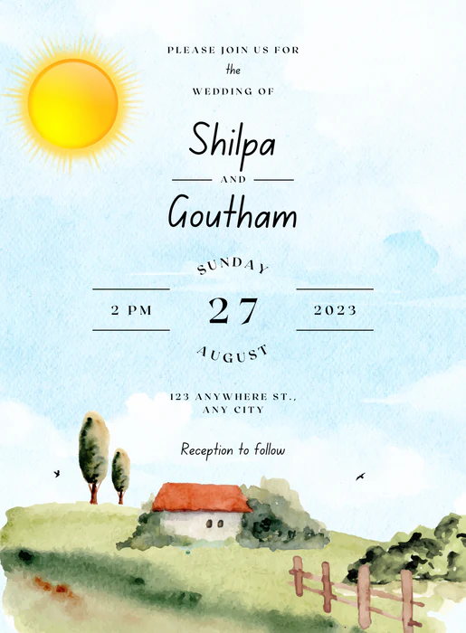 Green Watercolour Rustic Housewarming Invitation-EINK0070 - Image 2