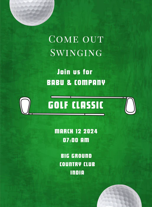 Green Classic golf Invitation-AAGLF010 - Image 2