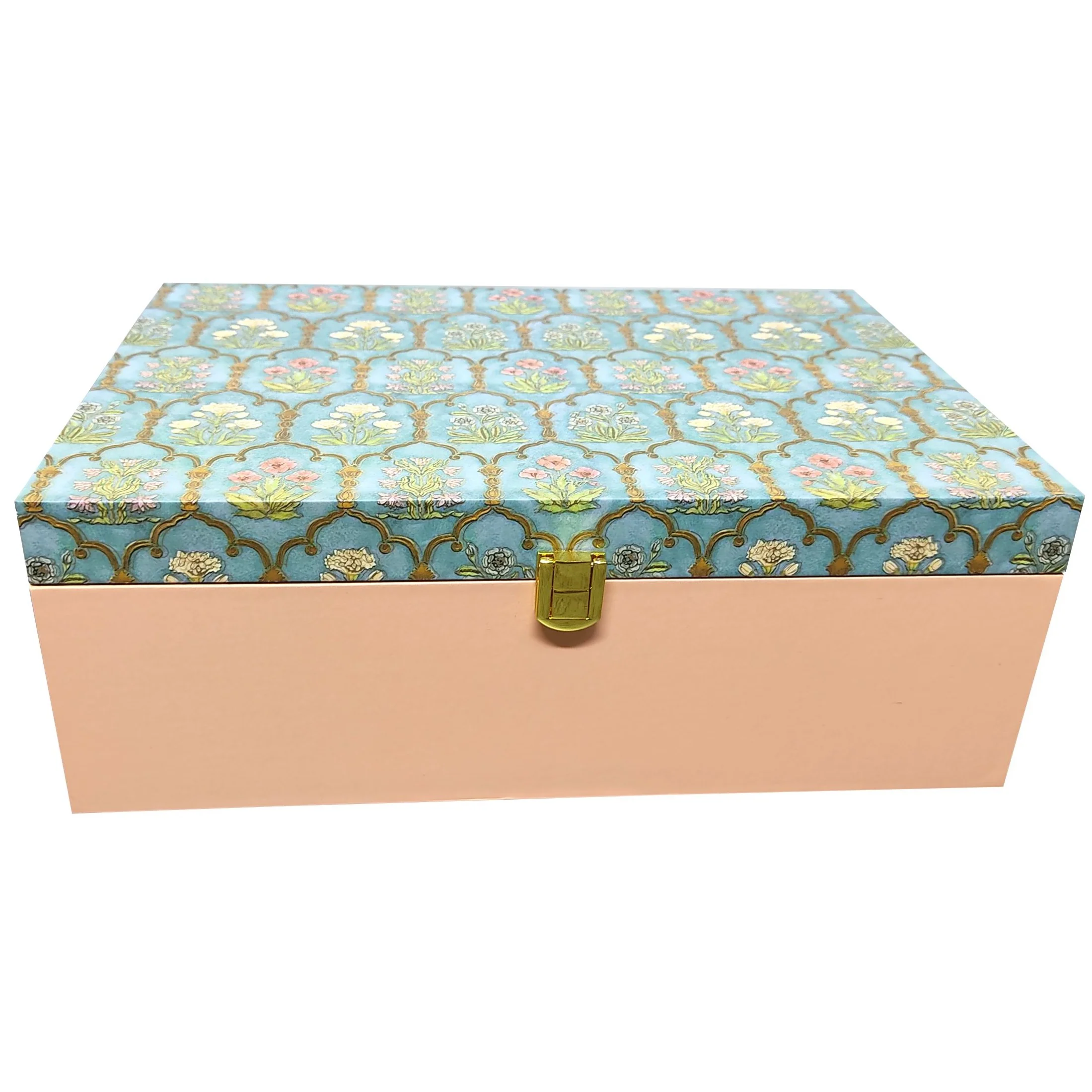 Green Floral Box Invitations-KBX0404