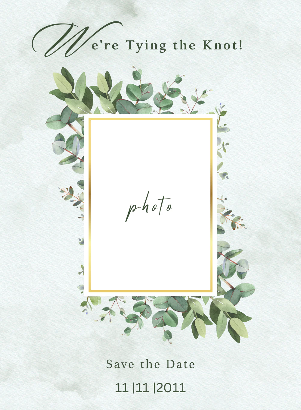 Green Frame Save The Date Invitation-AASTD024