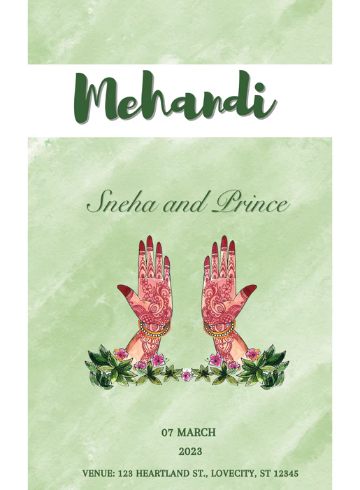 Green Hands Mermaid Invitation-AAMCI033 - Image 2