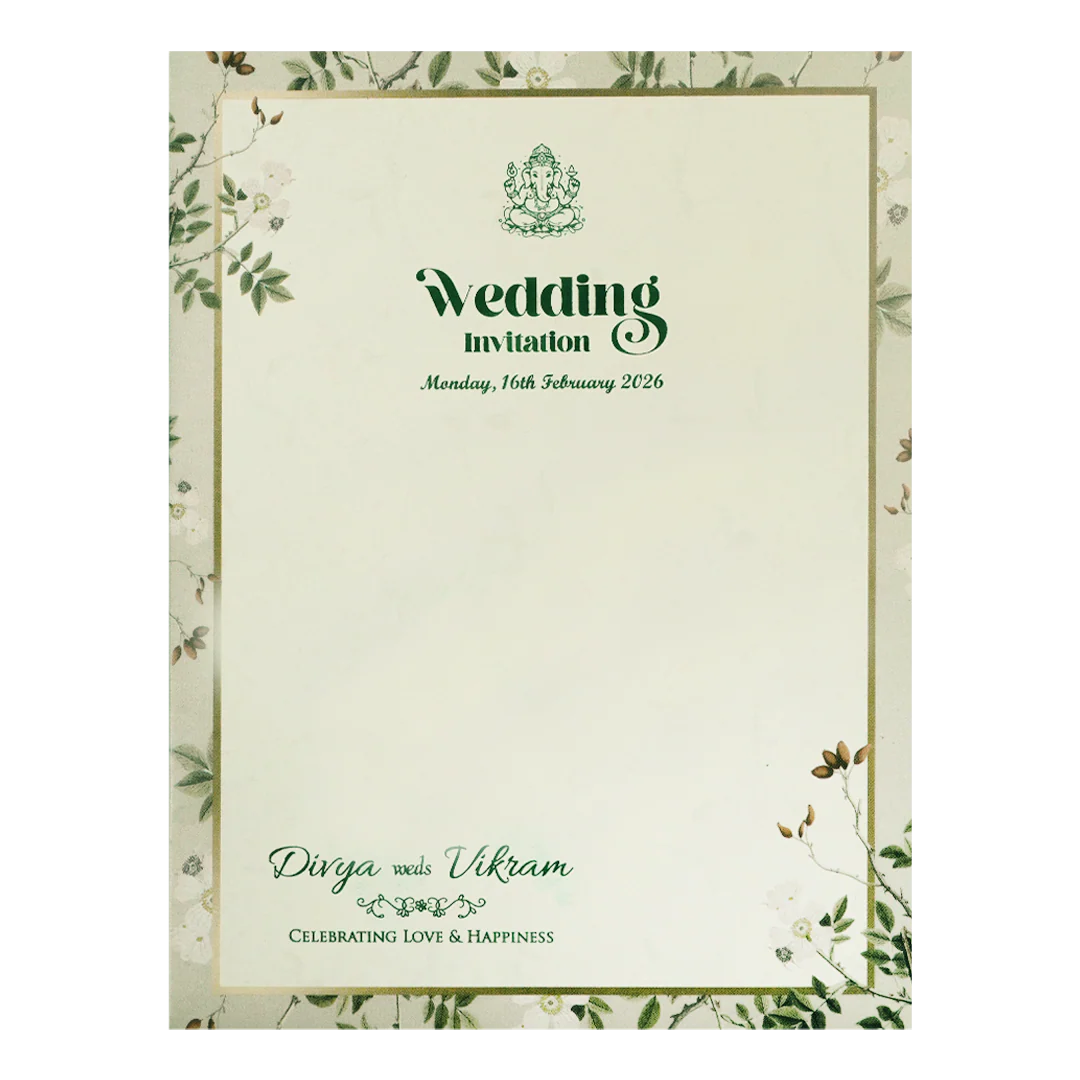 Grey Floral Monogram Wedding Card-KNTY6817 - Image 4