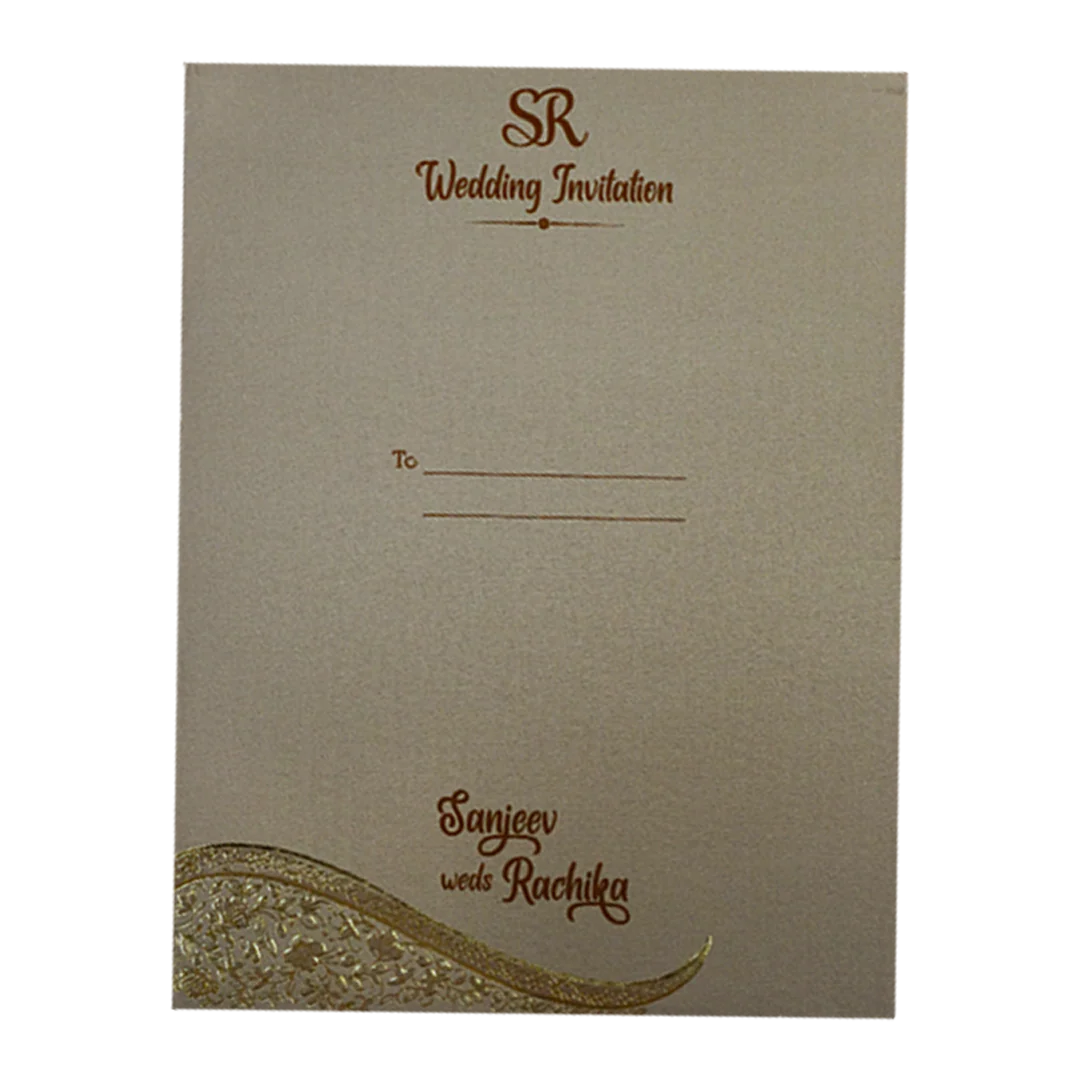 Grey Floral Padded Wedding Card-KSI64410 - Image 4