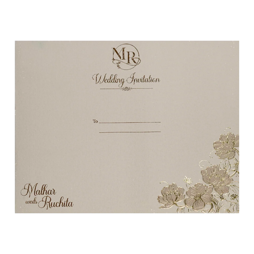 Grey Floral Padded Wedding Card-KSI64510 - Image 4