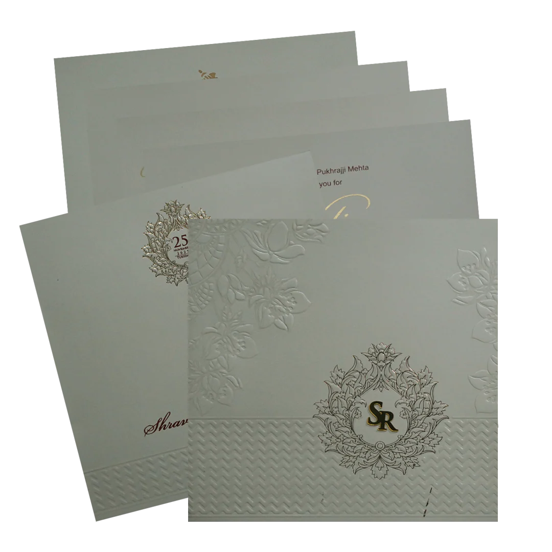 Grey Floral Wedding Card-KPR09030