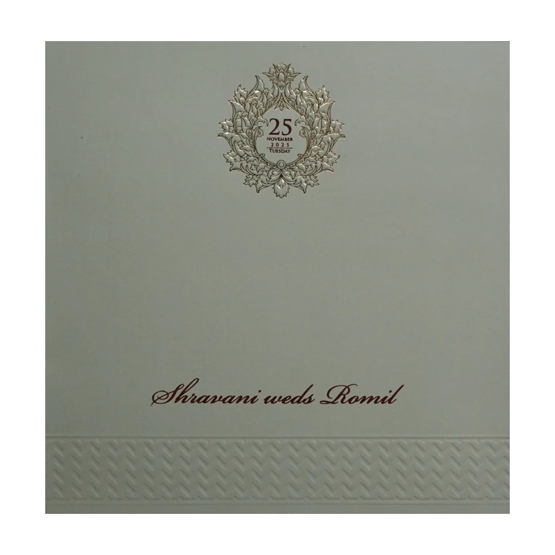 Grey Floral Wedding Card-KPR09030 - Image 4