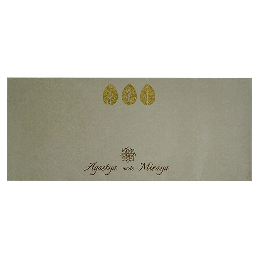 Grey Ganesha Wedding Card Design-KRC30351 - Image 4
