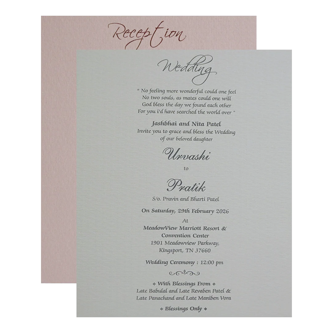 Grey Gold Floral Double Door Padded Wedding Card - KMMWD1115 - Image 5