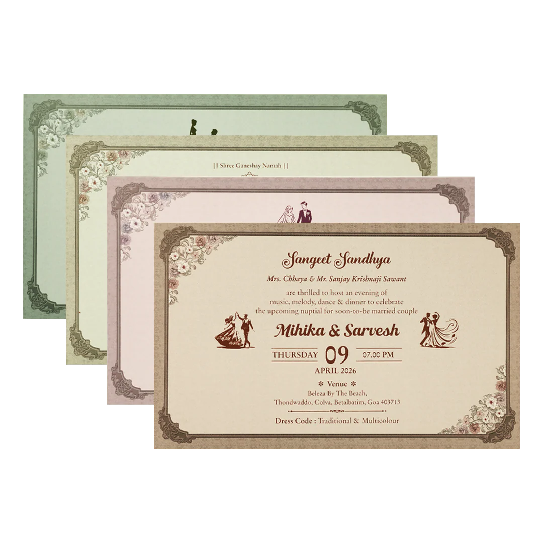 Grey Pastel Floral Padded Wedding Card-KSSC2440 - Image 5