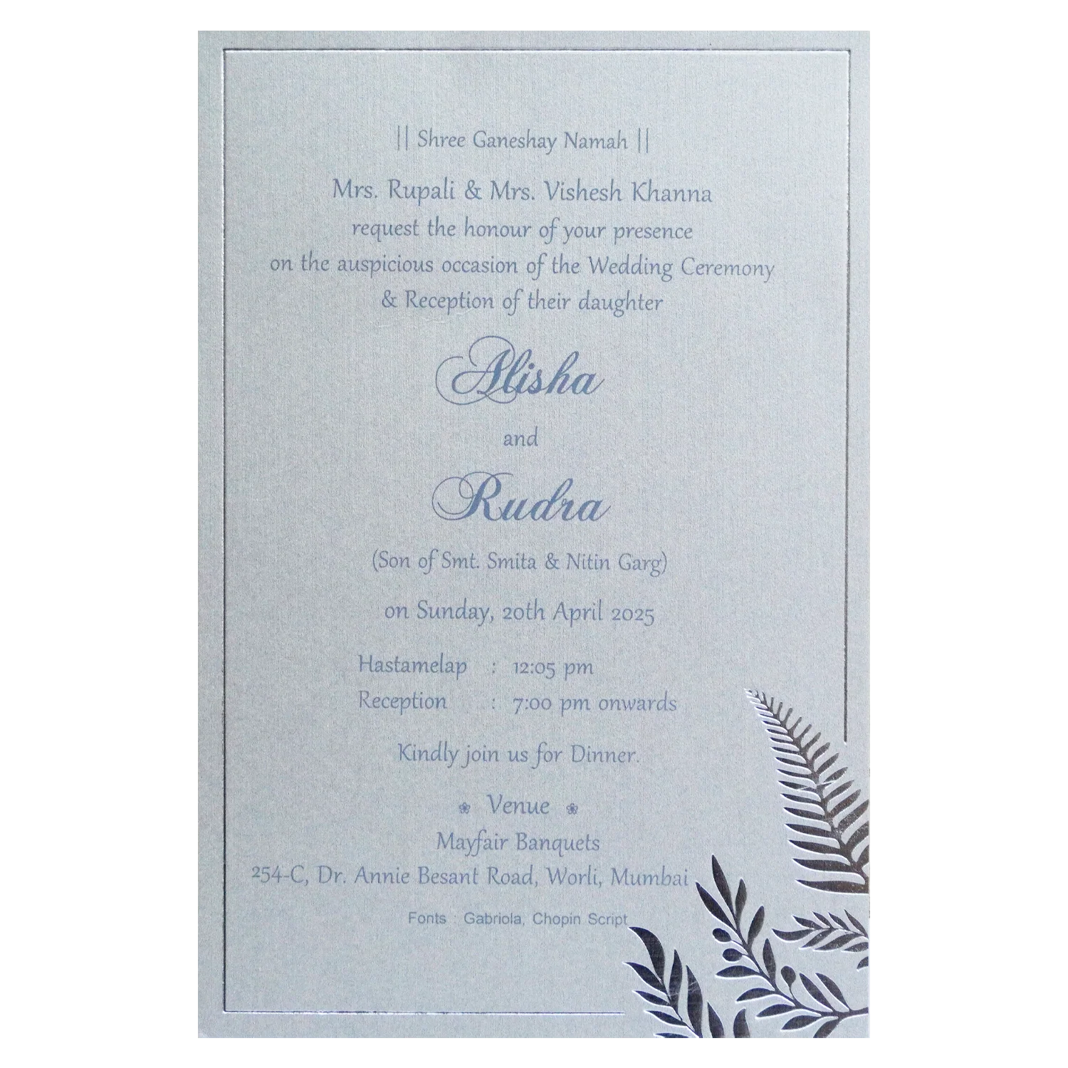 Grey Petal Single Card-KRCS7321 - Image 2