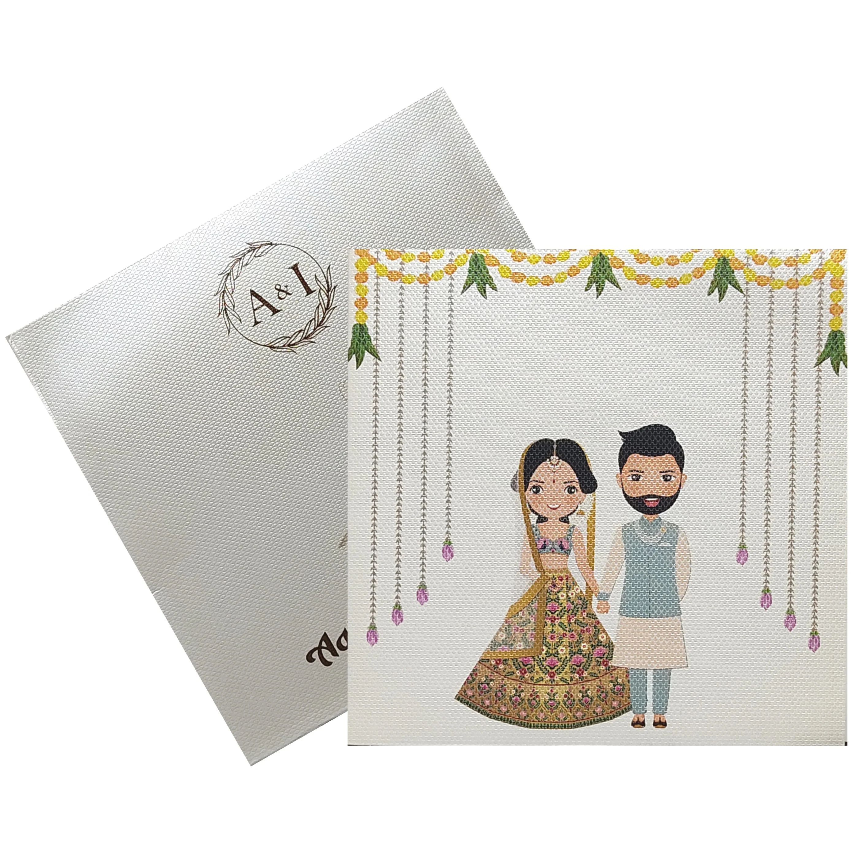 Grey Texture Caricature Invitation Card-KRC29420 - Image 2