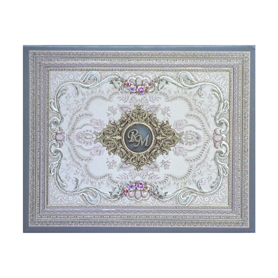 Greyish Blue Padded Invitation-KSI12290 - Image 3