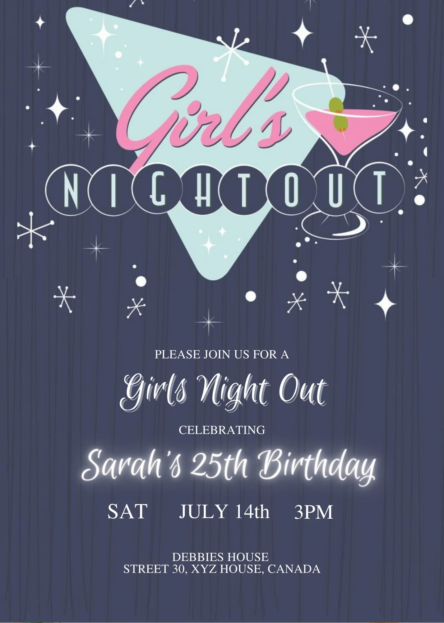 Grey Sisterhood Girls Night Invitation-AAGNI002