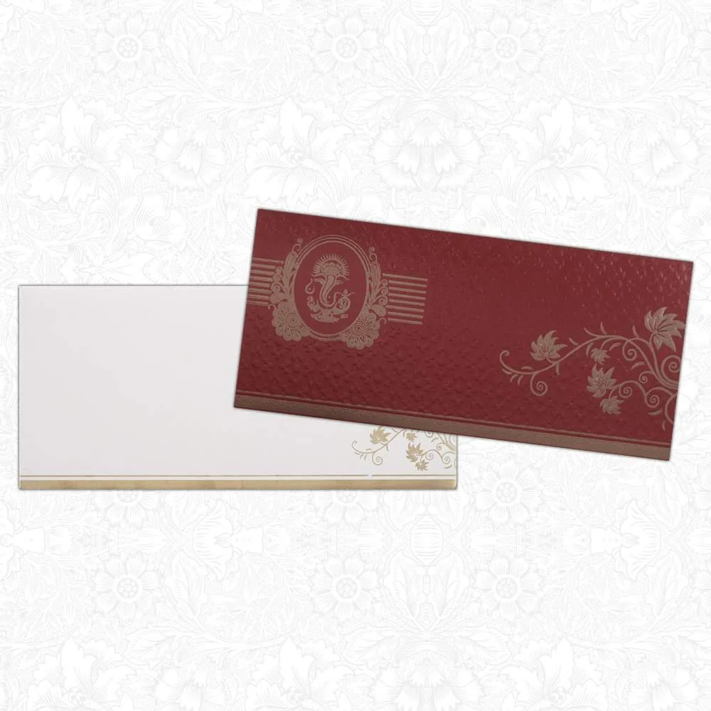 Red Ganesha Wedding Card-KNK4726