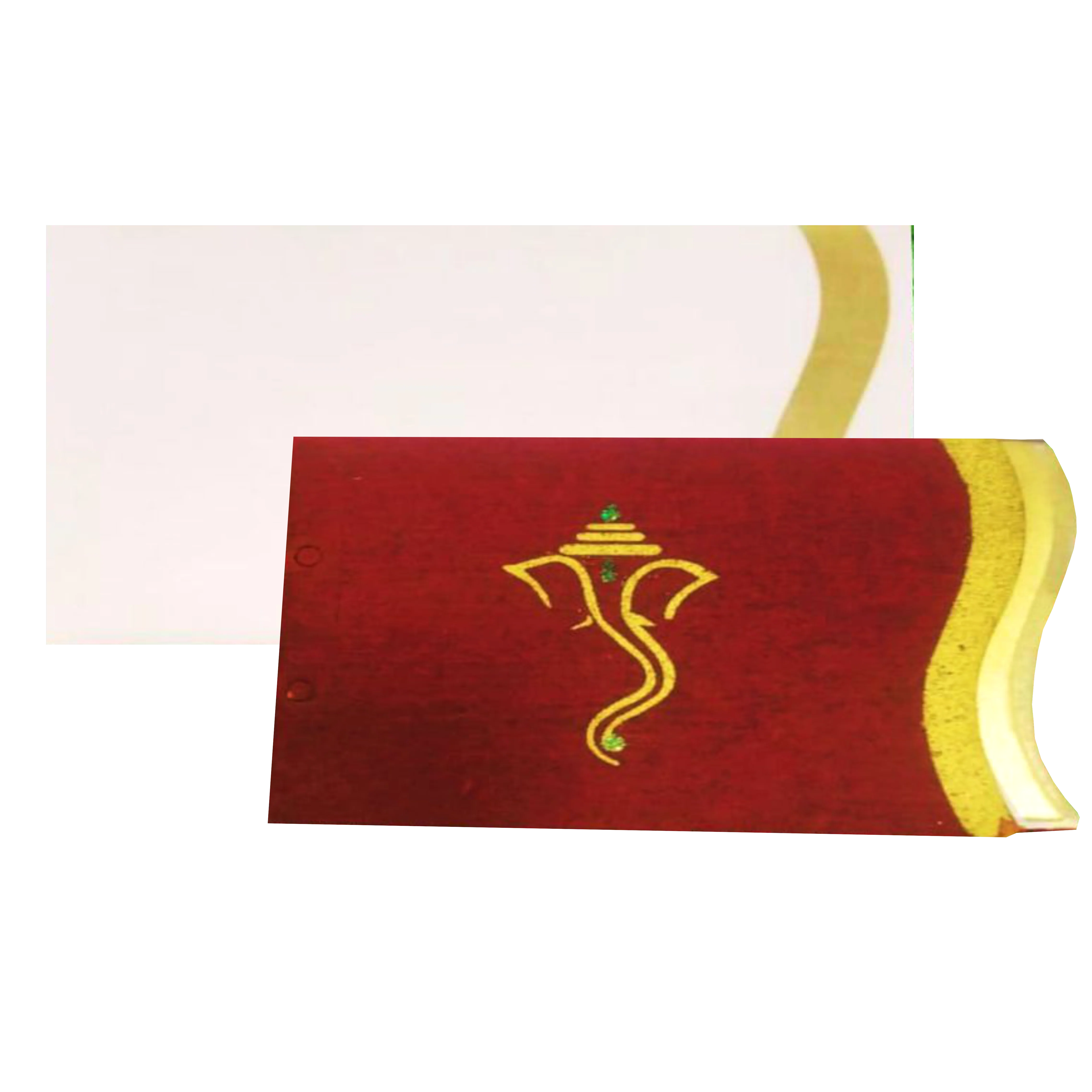 Gold Ganesha Invitation Card-cxp118 - Image 2