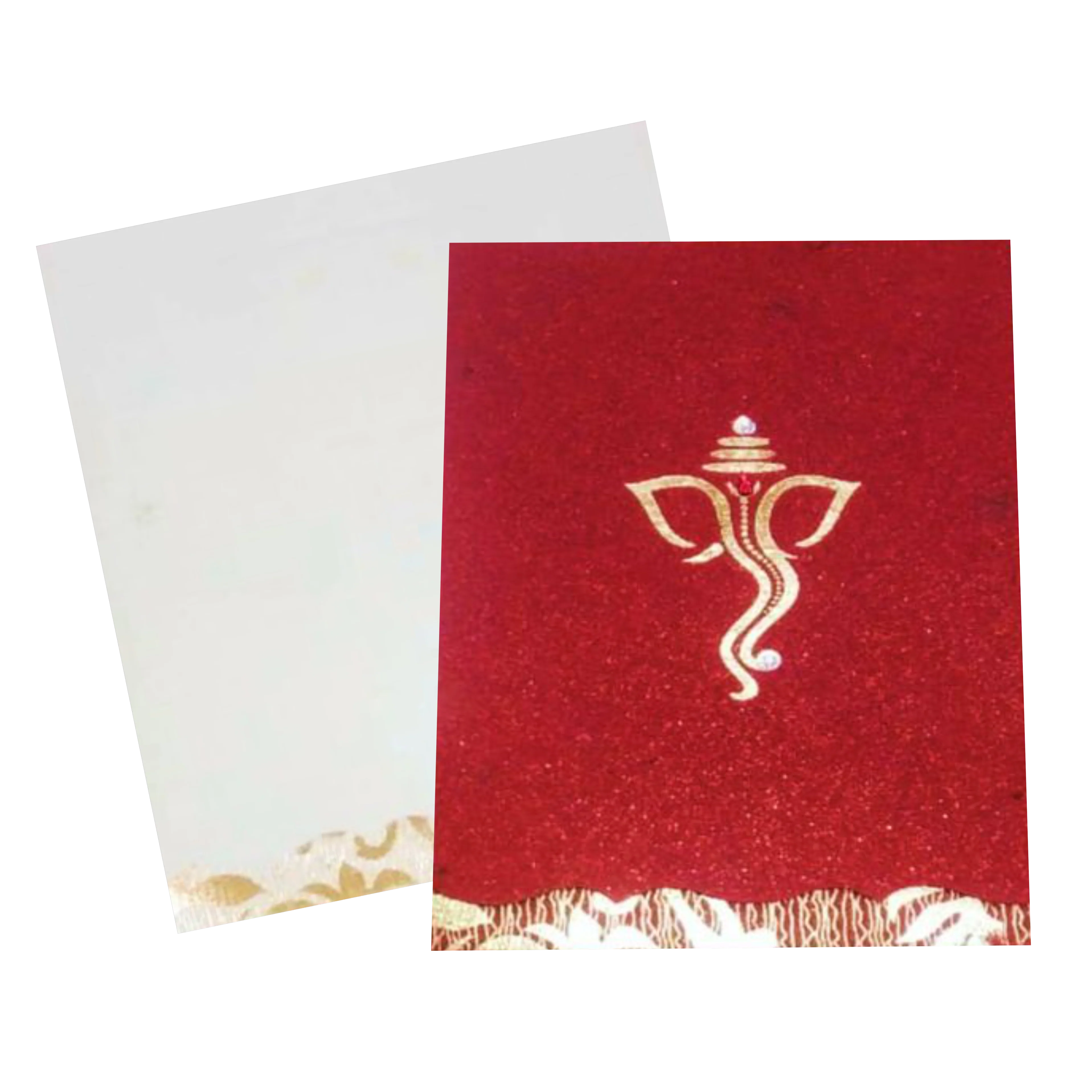 Red Ganesha Single Sheet Invitation Card-CXP132