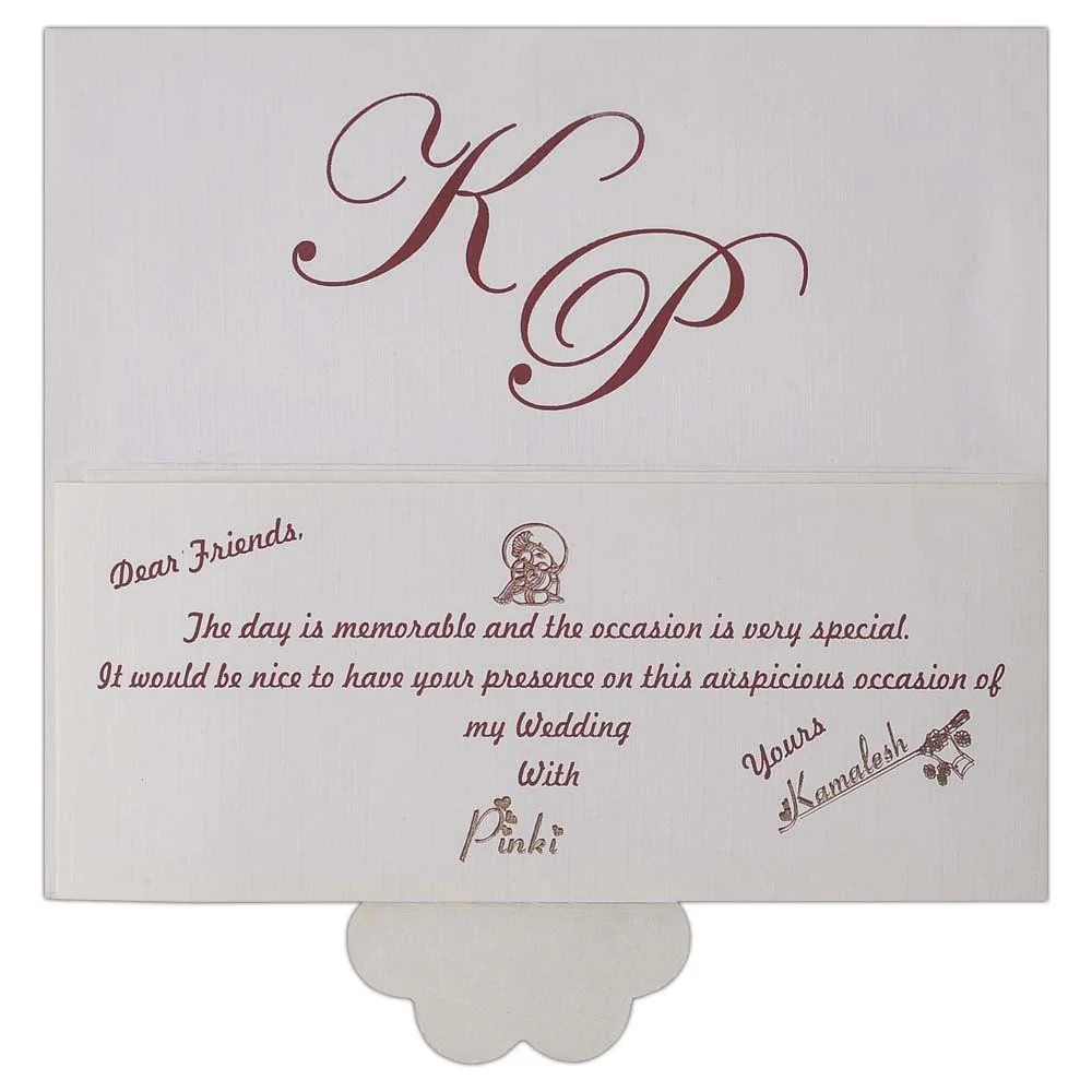 Invitation Card - Floral delight in white invitation Card-KNK3130 - Image 4