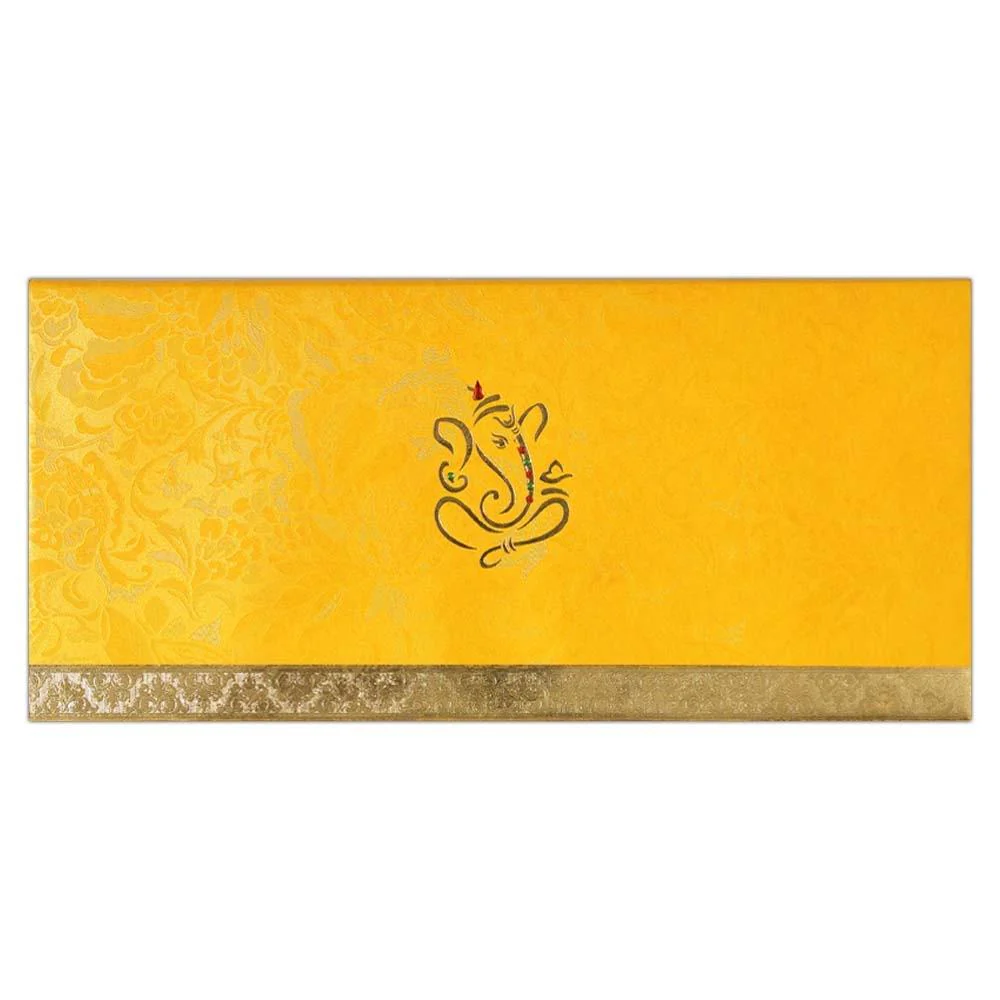 Padded Gold Ganesha Invitation Card-KNK4960 - Image 2