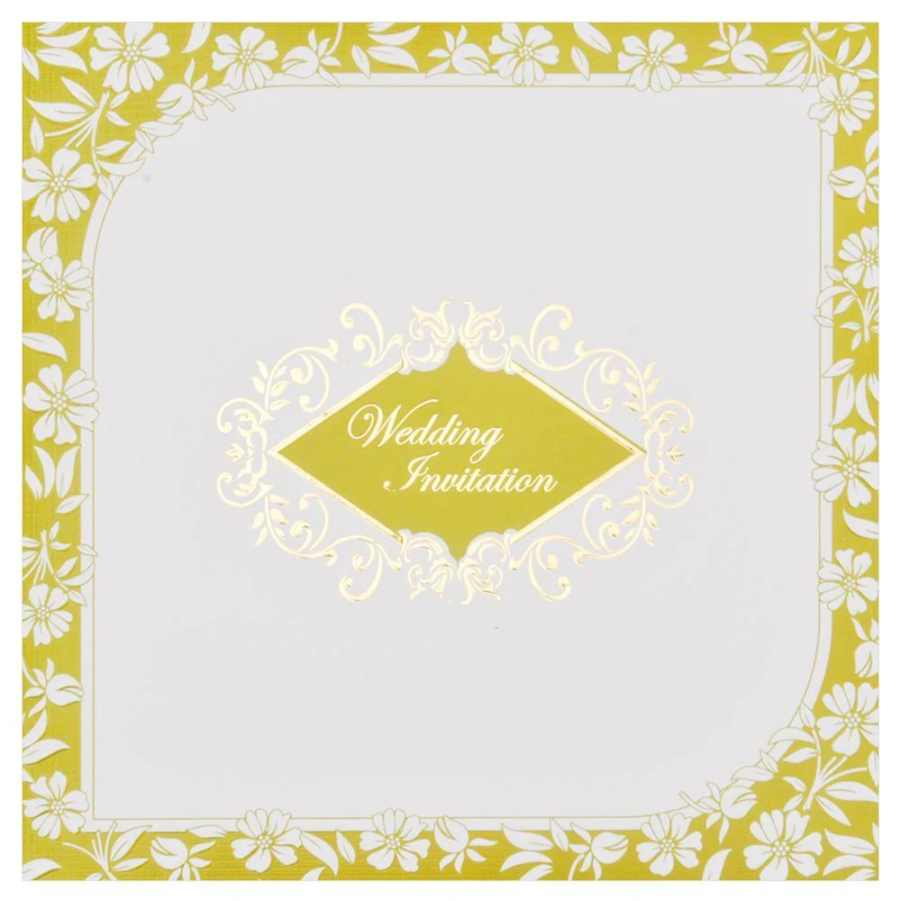 Green Floral Wedding Invitation Card-KNK2503 - Image 3