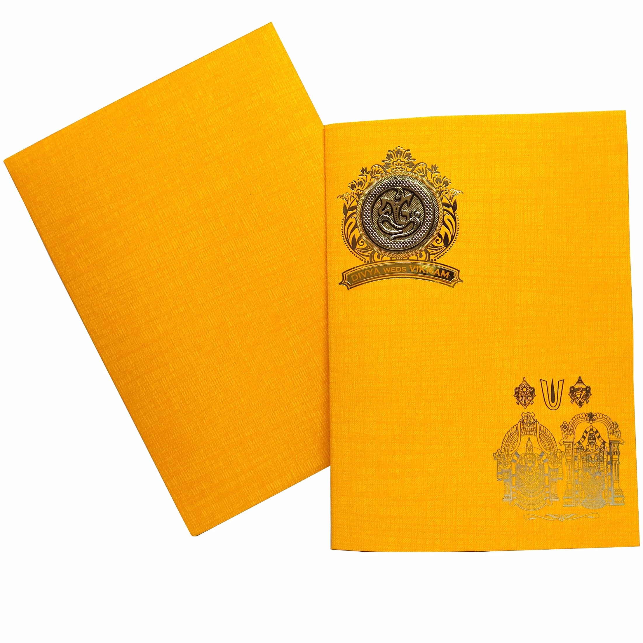Orange Metallic Balaji And Padmavathi With Name Plate-KNCM157O - Image 2