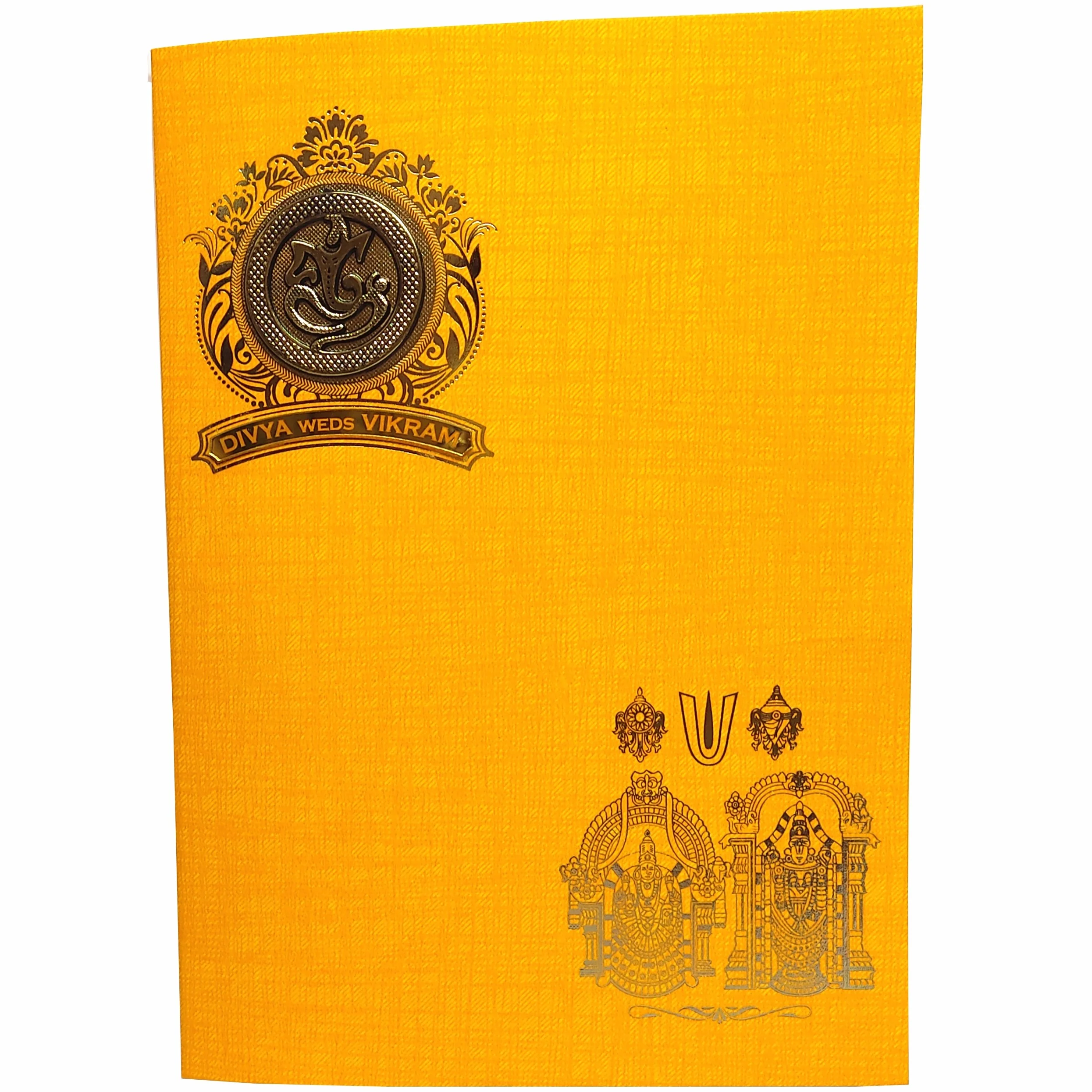 Orange Metallic Balaji And Padmavathi With Name Plate-KNCM157O - Image 3