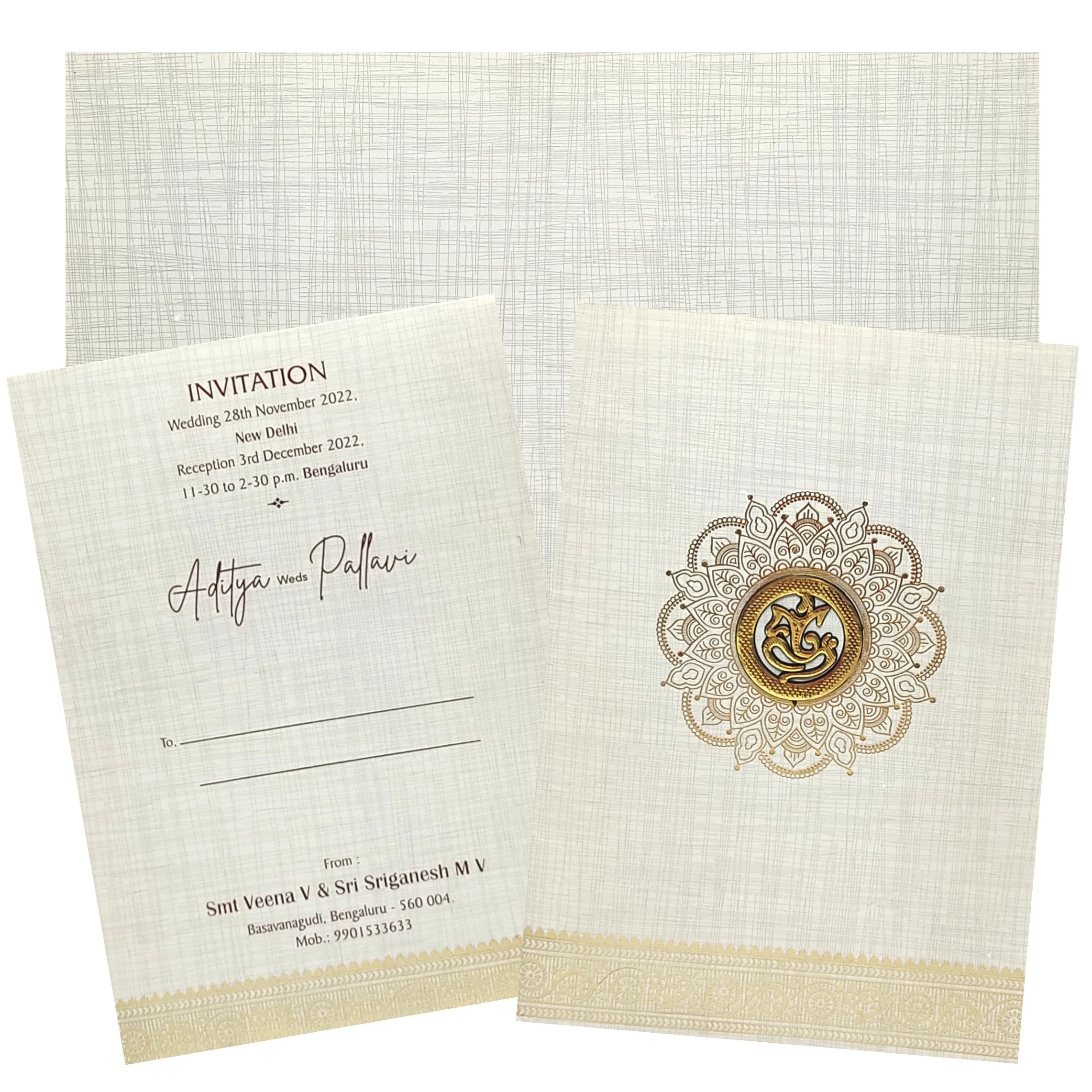 Grey Classic Met Rangoli Design With Ganesha-KNCM26GF