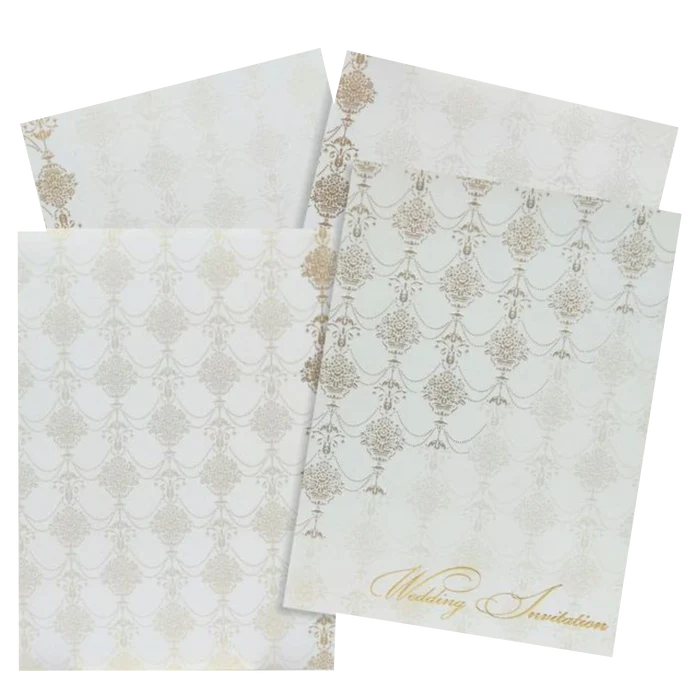 White Floral Invitation Card-KNK1191