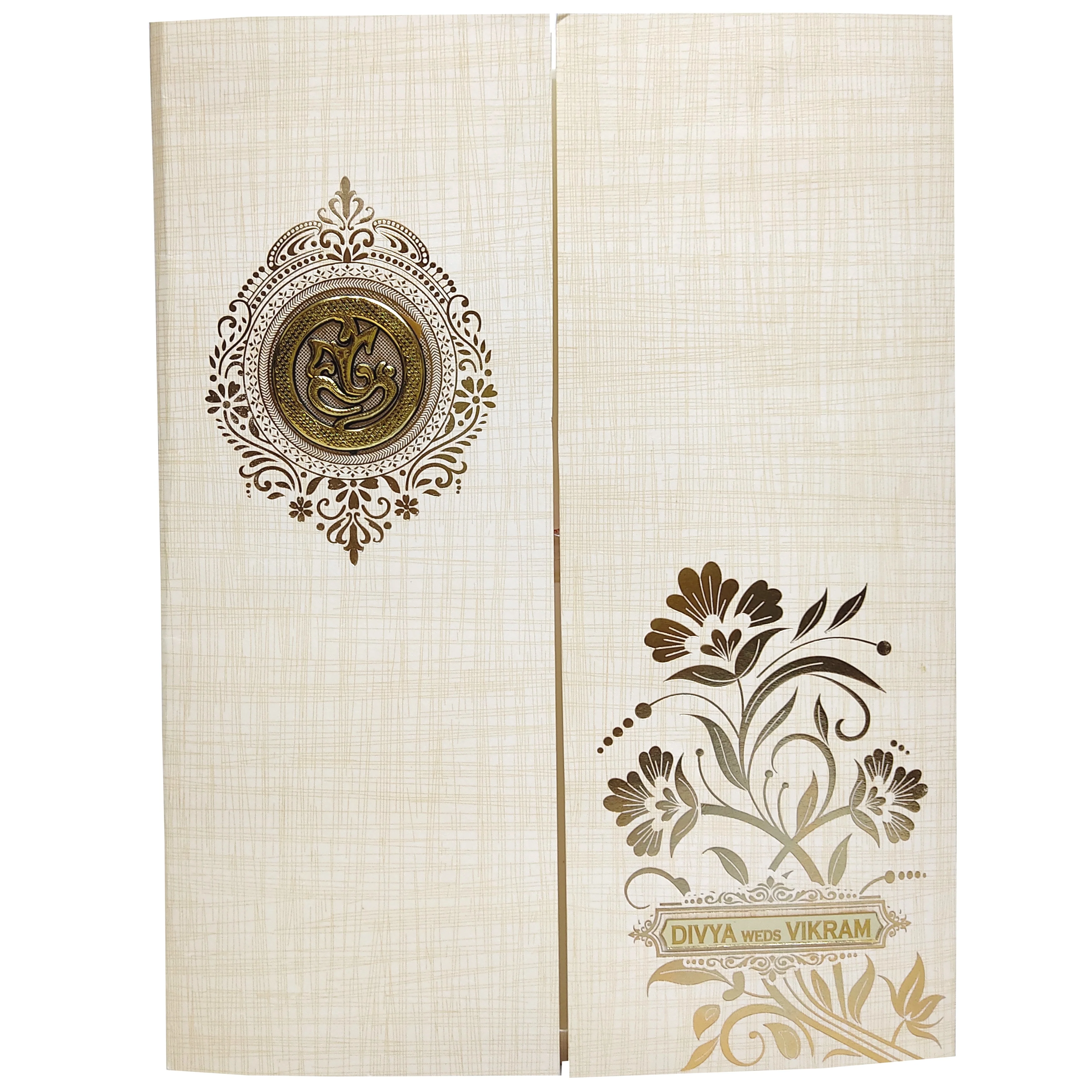 Sandal Metallic Door Type Floral Design With Ganesha Sticker-KNK9406S - Image 3