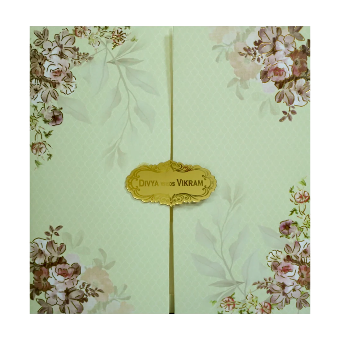 Pista Green Floral Design In Door Opening Pattern-KNKBY5408 - Image 3