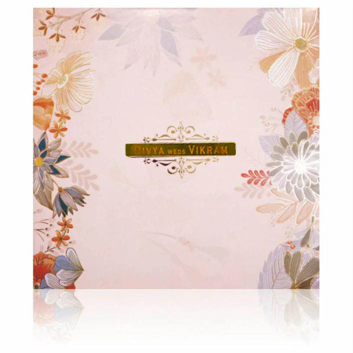 Orange Pastel Floral Padded Invitation Card-KNPO5508O - Image 4
