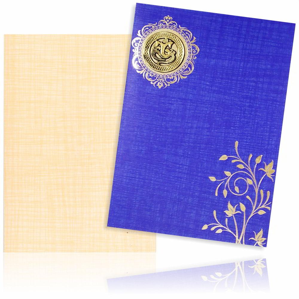Blue Prince Paper Print Leaf Design In Gold Foiling Print-KNPP711B - Image 2