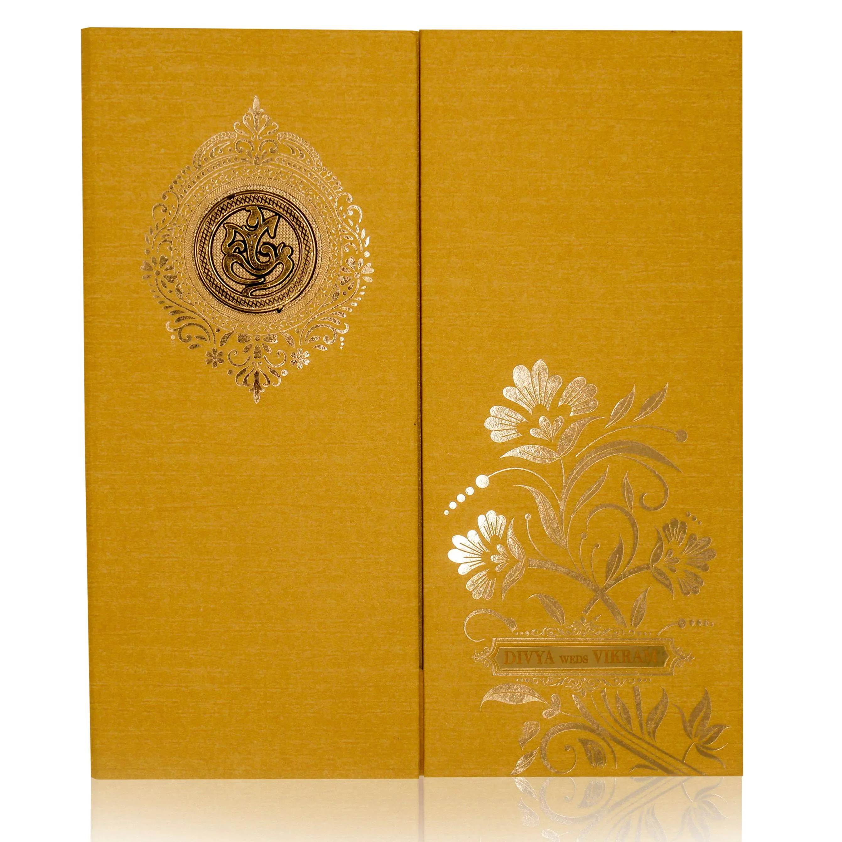 Gold Padded Open Door Floral In Gold Foiling-KNPS7503G - Image 3