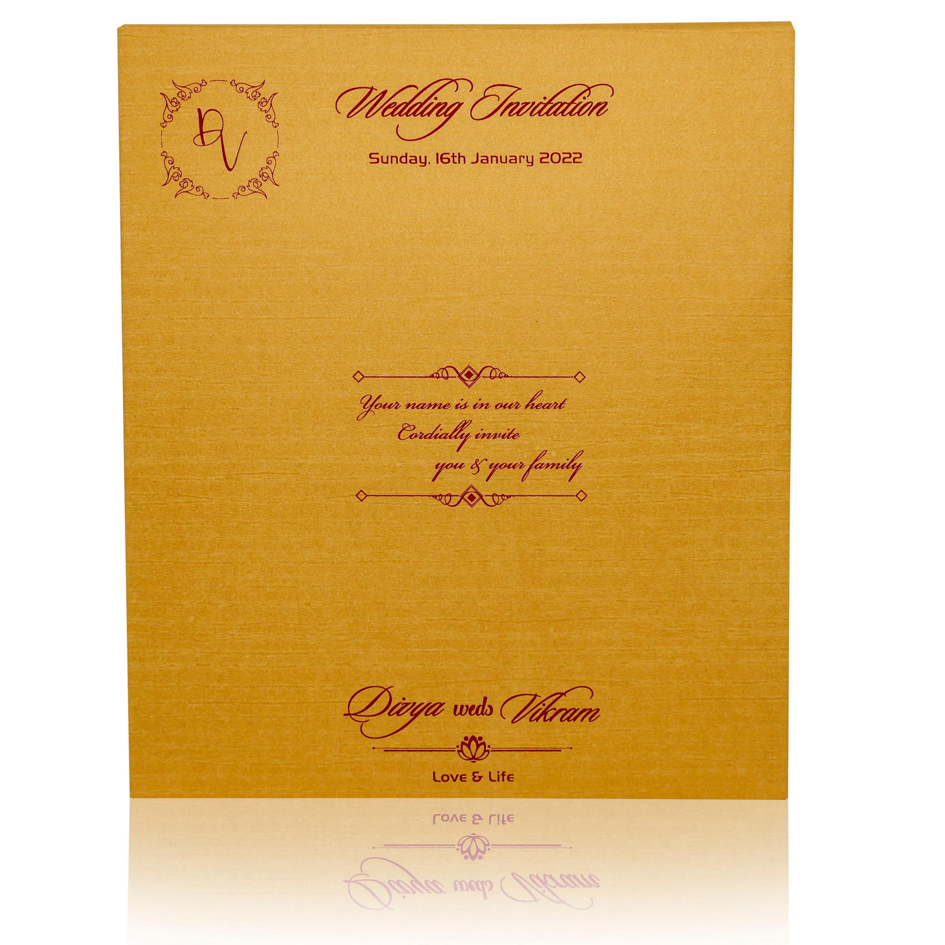 Gold Padded Open Door Floral In Gold Foiling-KNPS7503G - Image 4