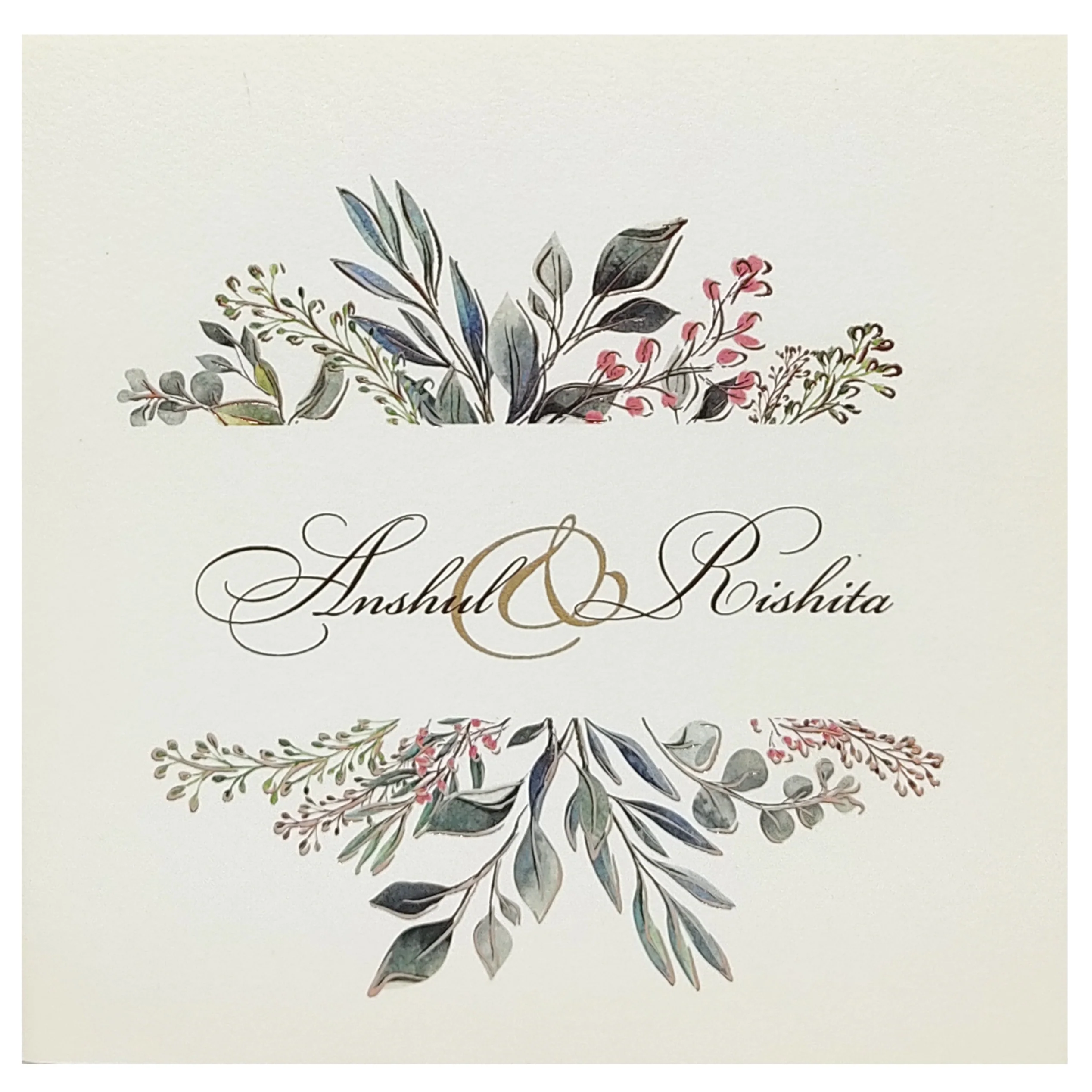 Grey Floral Invitation Card-KRC27010 - Image 3