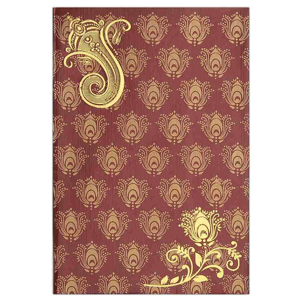 Maroon Wedding Invitation Card-KNK4128 - Image 3
