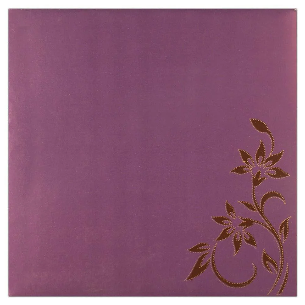 Invitation Card - Royal Purple Invitation Card-KNK2646 - Image 3